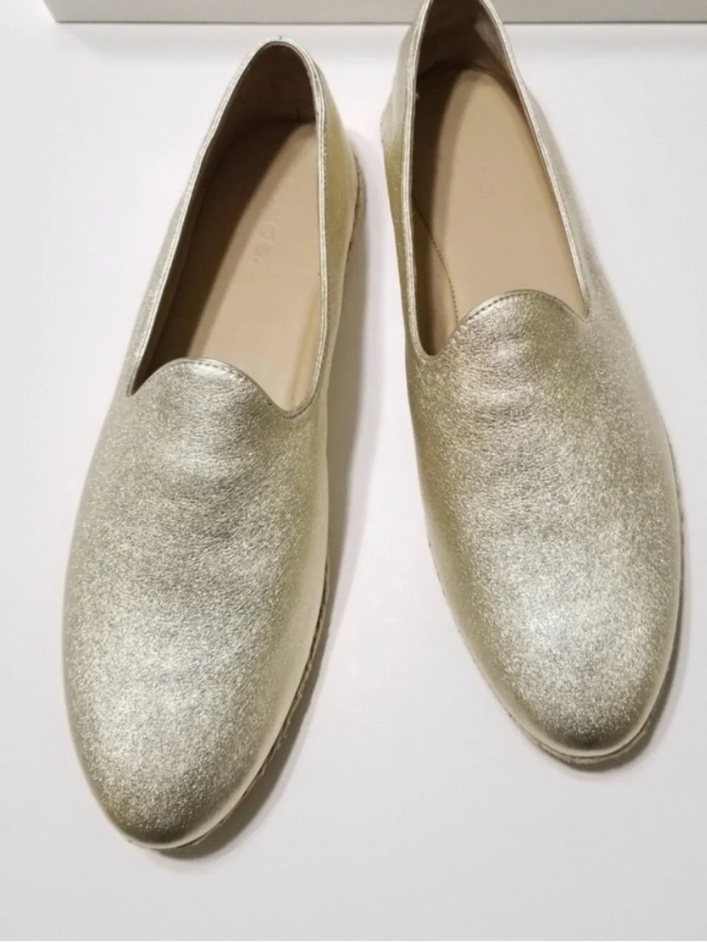 Vince Shimmering Gold Espadrille Flats